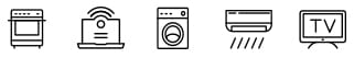 amenities icons: grill, wi-fi, washer/dryer, air conditioning, television
