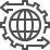 globe-gear Globe gear icon.