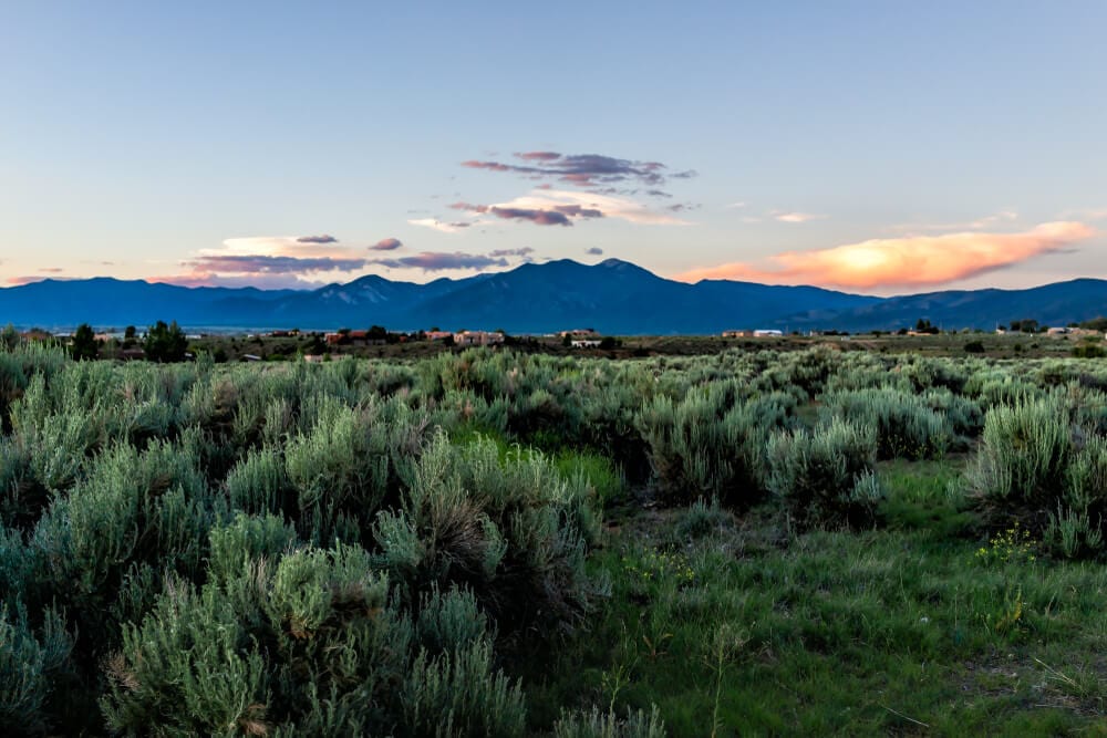 Photo of the High Desert at Dusk near the Rio Grande on One of the Best Taos Hiking Trails.