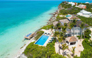 A view from above of a villas in Providenciales.