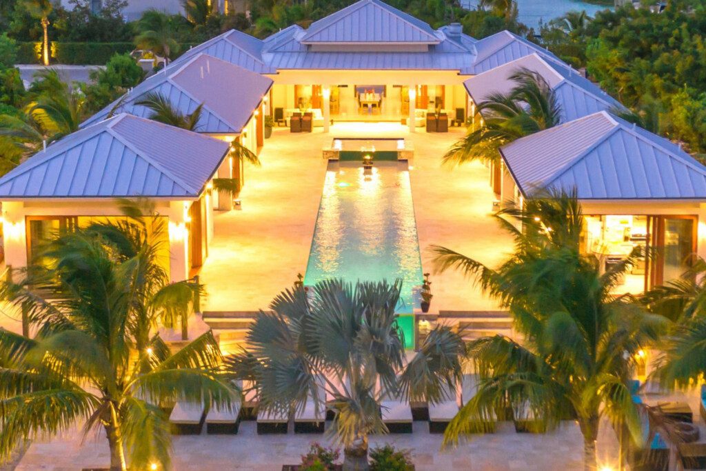 Turks And Caicos Home Rentals at night.