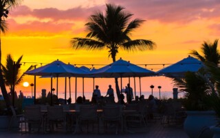 A sunsetting near one of the many Turks And Caicos Restaurants.