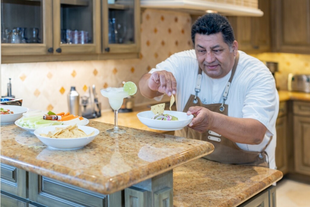 A personal chef inside a Cabo San Lucas Vacation rental.